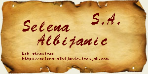 Selena Albijanić vizit kartica